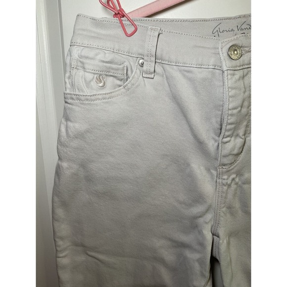 Gloria Vanderbilt Capri Pants Silver Button Accent Cropped Jeans Size 12 - Picture 3 of 10